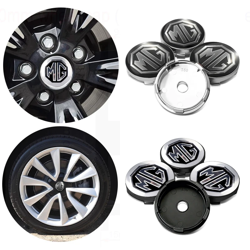 4개입 56MM 자동차 스타일링 휠 센터 캡 허브 커버 배지 액세서리 MG GT 3 5 6 7 GS 파일럿 HS ZS용