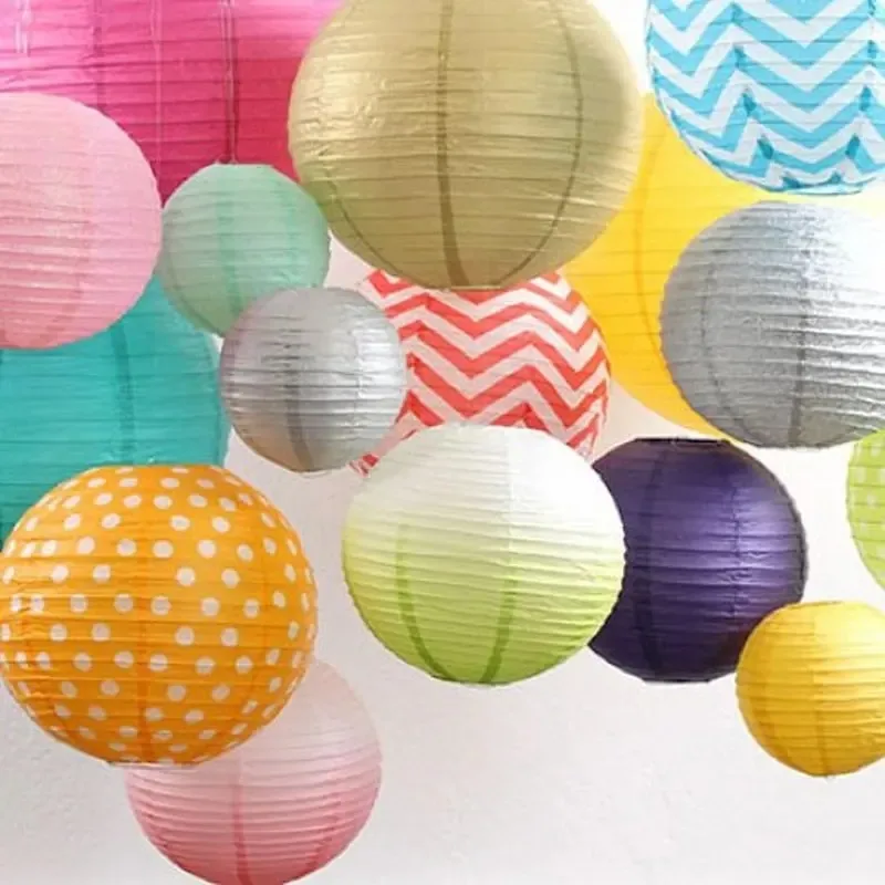 1pes 10inch(25cm)Chinese Lanterns New Year Decoration Round Paper Lantern Wedding Party Decoration Xmas Holiday Supplies Lamp