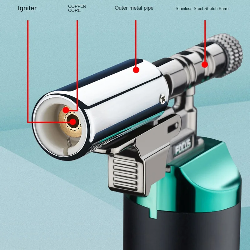 Powerful Metal Welding Gun Windproof Blue Flame Jet Torch Gas Lighter Outdoor Cigar Barbecue Cooking Kitchen Butane Refillable gas lighter torch lighter
