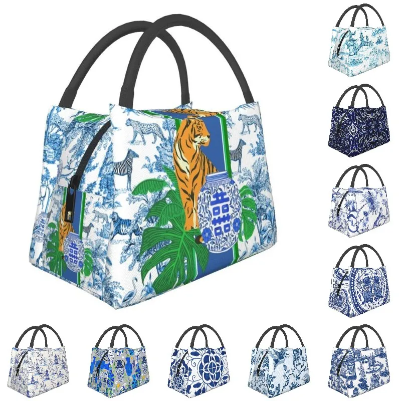 

Тигровая китайская Имбирная банка Изолированная обеденная Сумка для кемпинга путешествий фарфоровая многоразовая термоохлаждающая коробка для ланча для женщин