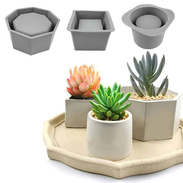 Diy Nagy Virág Edény Szilikon Penész A Hatszögletű Beton Tükör Kristály Epoxi Agyag Otthoni Dekoráció Gyanta Számára