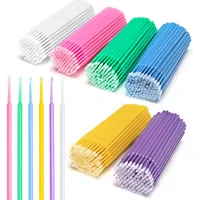 100Pcs Eyelash Cleaning Brush Individual Eyelashes Micro brush Lash Extension Micro Cotton Swab Beauty Makeup Clean Remover Tool 2