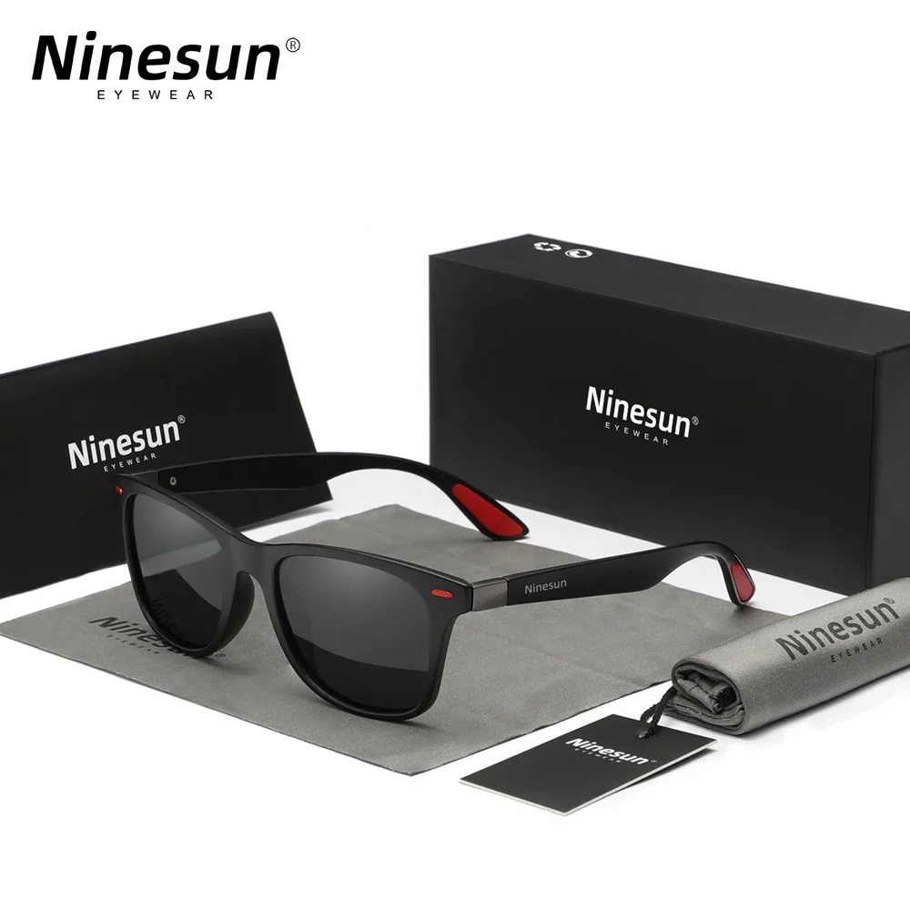 Ninesun 패션 편광 선글라스, 사각 프레임, 낚시 운전 안경, 남성 UV400