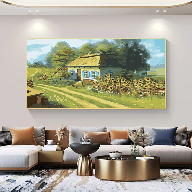 Paint By Number house Scenery Drawing On Canvas HandPainted Painting Art Gift DIY Pictures By Number Landscape Kits Home