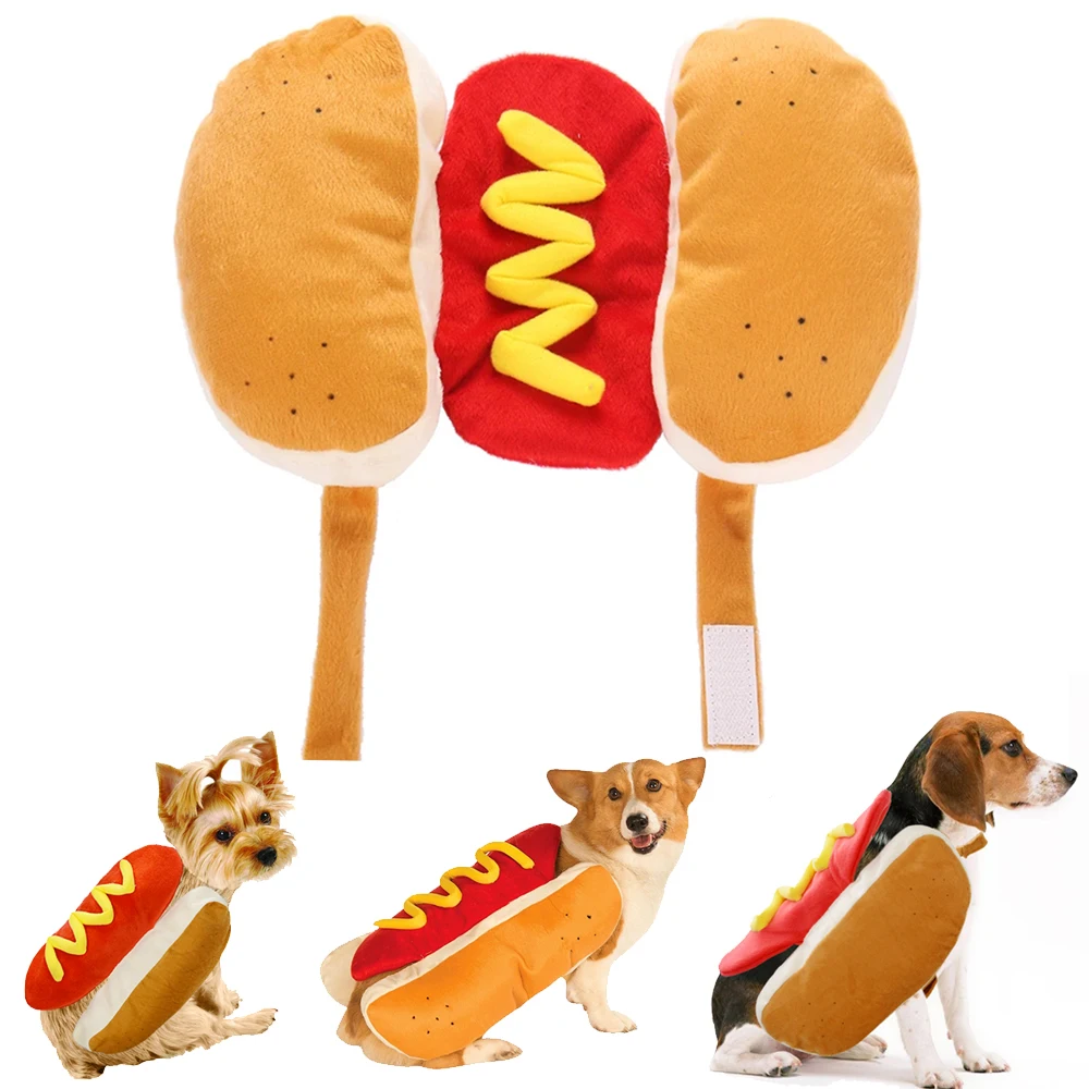 PetFunnyCostumeClothesHotDogDressupCuteCatPuppyOutfitFor