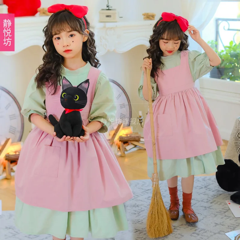Girls' Halloween Costume Children's Clothing Magical Maid Dresses Miyazaki Hayao Cos Kiki Girls' Performance Dance Platform