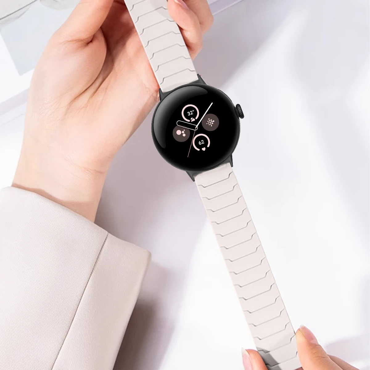 Enhanced Magnetic Silicone Replacement Strap - Sports Band Bracelet