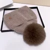 Real fox Fur Pom Poms Hat Women Outdoor Warm Skullies Beanie Winter  Hat for Women Rabbit Fur Knitted Hat Thick Cap Christmas 5