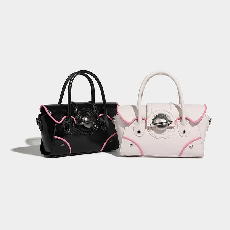 

2023 Fashion Contrast Color Crossbody Bags New Popular PU Shoulder Bags for Women Personality Simple Handbag Bolsa Mujer
