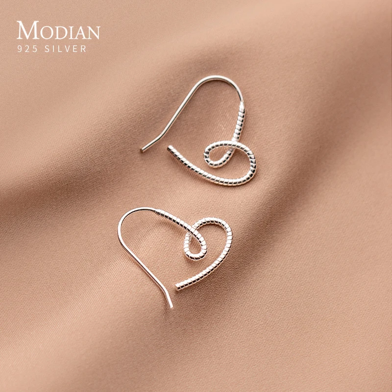 MODIAN 여성용 불규칙한 하트 댕글 귀걸이, 정통 , 저자극성 귀걸이, 고급 주얼리 선물