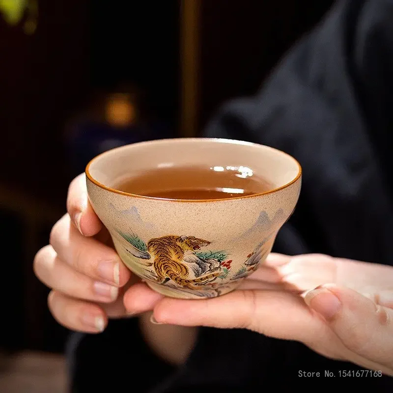 Year of the Rabbit Cartoon Zodiac Tea Cup 12 Different Animal Patterns, Ceramic, Household Room Office Supplies, Single Cup, 1Pc