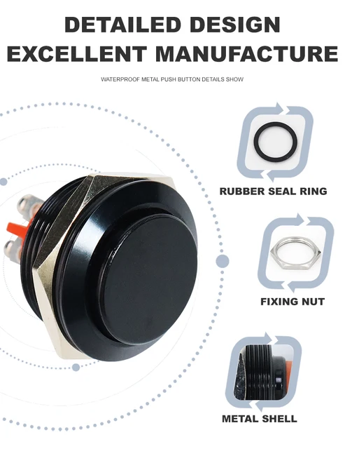 JNNJ 5 Pezzi Interruttore A Pulsante Con Chiusura A Scatto, Interruttore Della Luce Di Cupola Dell'auto, Pressostato Da Incasso Per Lampade, Per