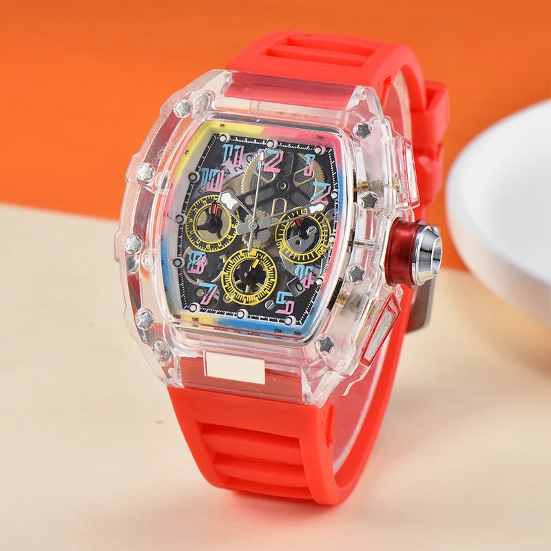 Orologio al quarzo da uomo con cristallo trasparente e colori_voghion.com