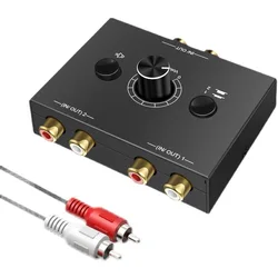 Bi - Directional RCA Stereo Audio Switcher with Mute Function (Black)