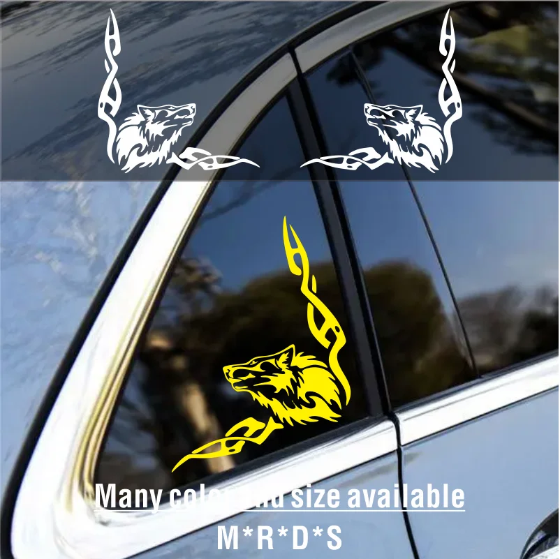 

Die-Cut Vinyl Decal Волк на угол окна wOLF Car Sticker Waterproof Auto Decors on Car Body Bumper Rear Window Laptop