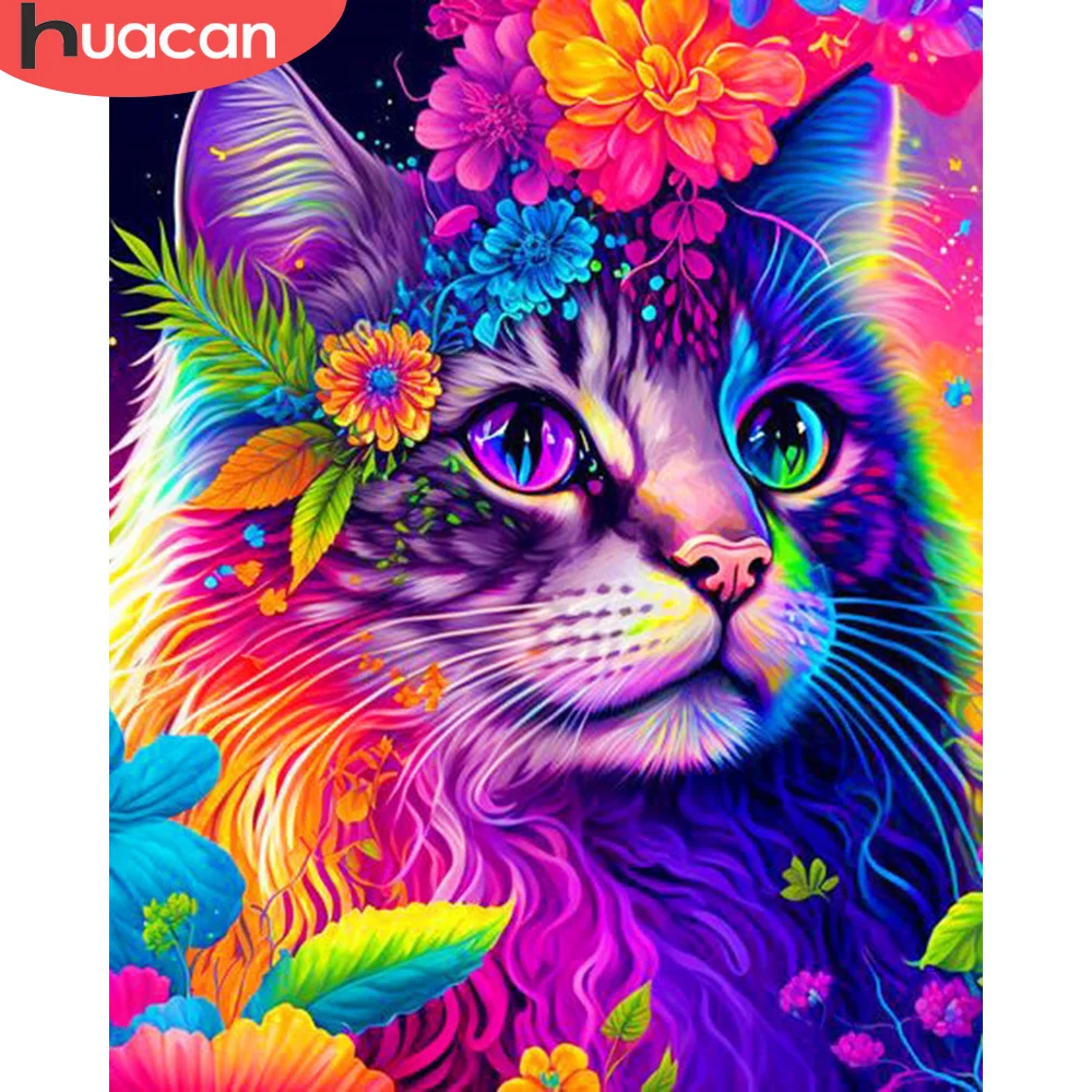 Cuadro Para Pintar Por Números Gato Colorido