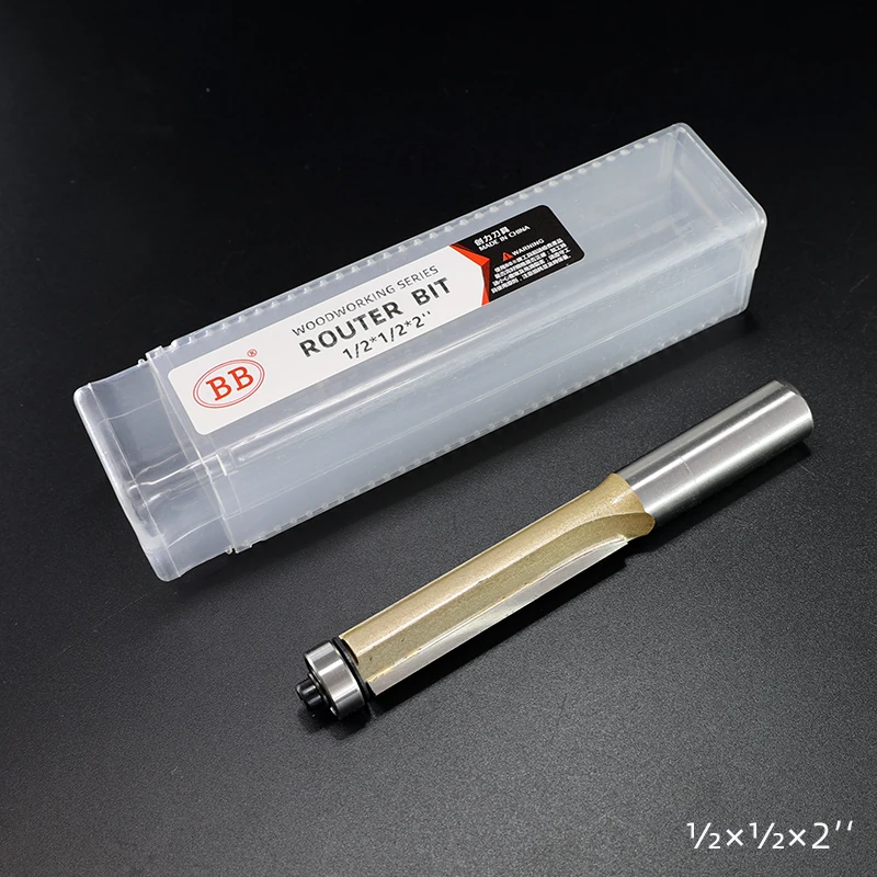 BB Router Bit Bearing Straight Flush Trimming Tool Woodworking 1/2 1/4 Shank Diameter Carbide Side Milling Cutter DIY