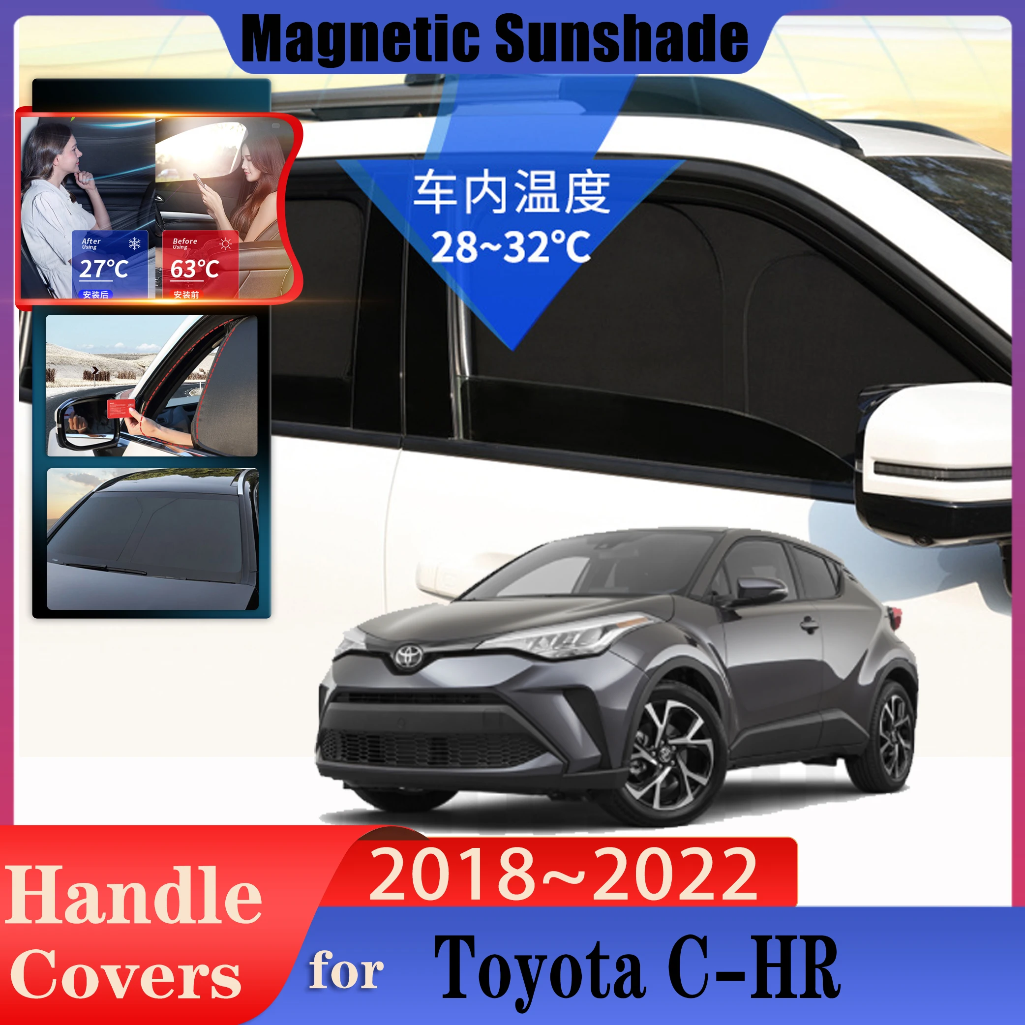 

Car Coverage Sunshades For Toyota C HR Accessories CHR IZOA 2018~2022 Car Sun Visor Sunscreen Window Sunshade Covers Accessories