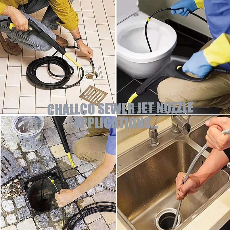 Pressure Washer Sewer Jetter Nozzle with Stainless Steel, Durable Design Sewer Jet Nozzle,1/4Inch Quickly Connector 6