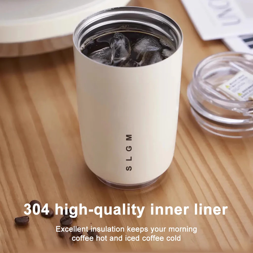 340ml Stainless Steel Thermos Cup Coffee Cup Vacuum Insulated Hot Cold Drink Tumbler Portable Milk Mug Drinking Flask for Travel