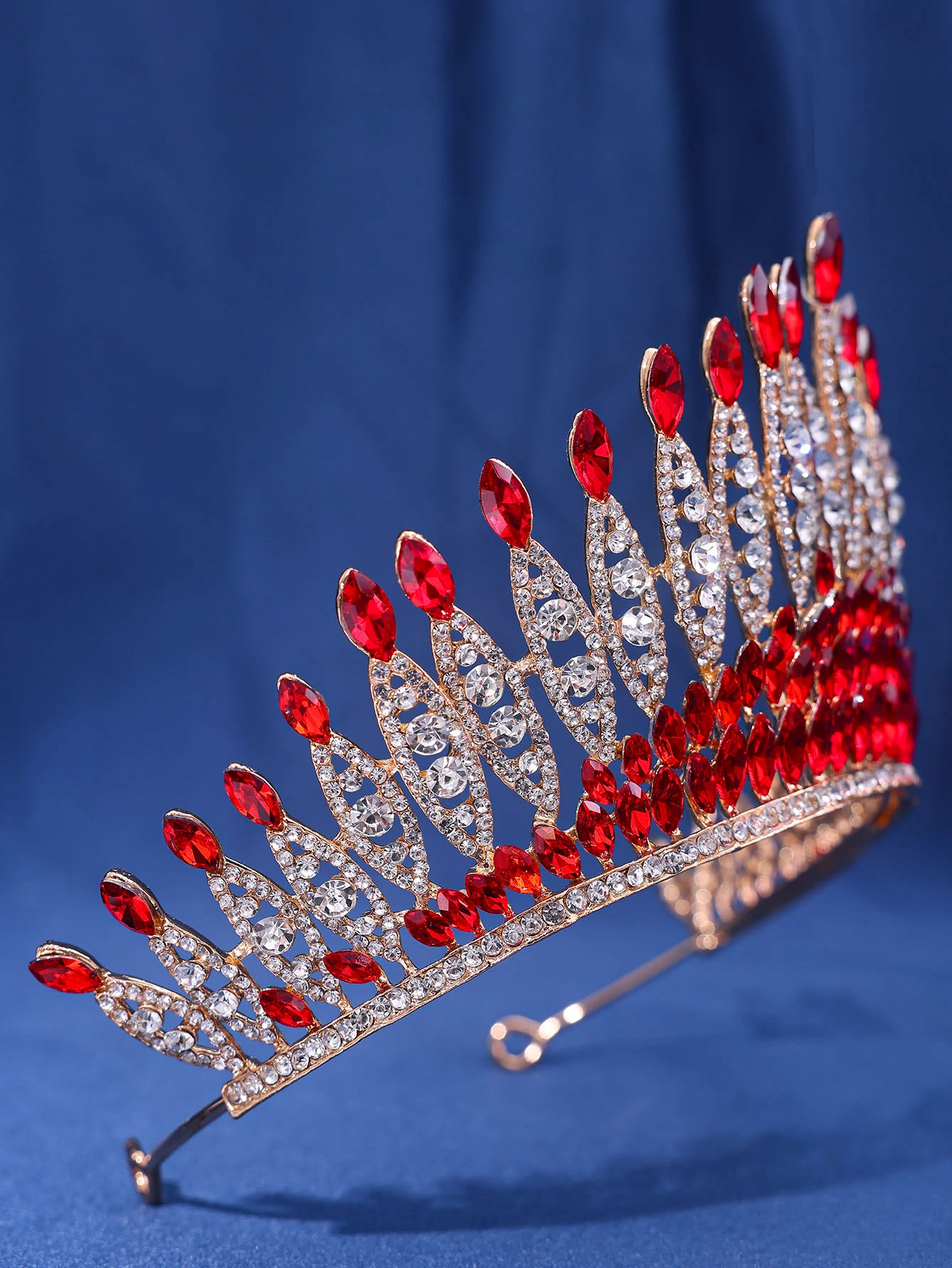 Vintage Barock Königin Diadem Luxus Braut Tiara Krone Hochzeit Haarschmuck für Schönheitswettbewerbe Schmuck – Detail 7