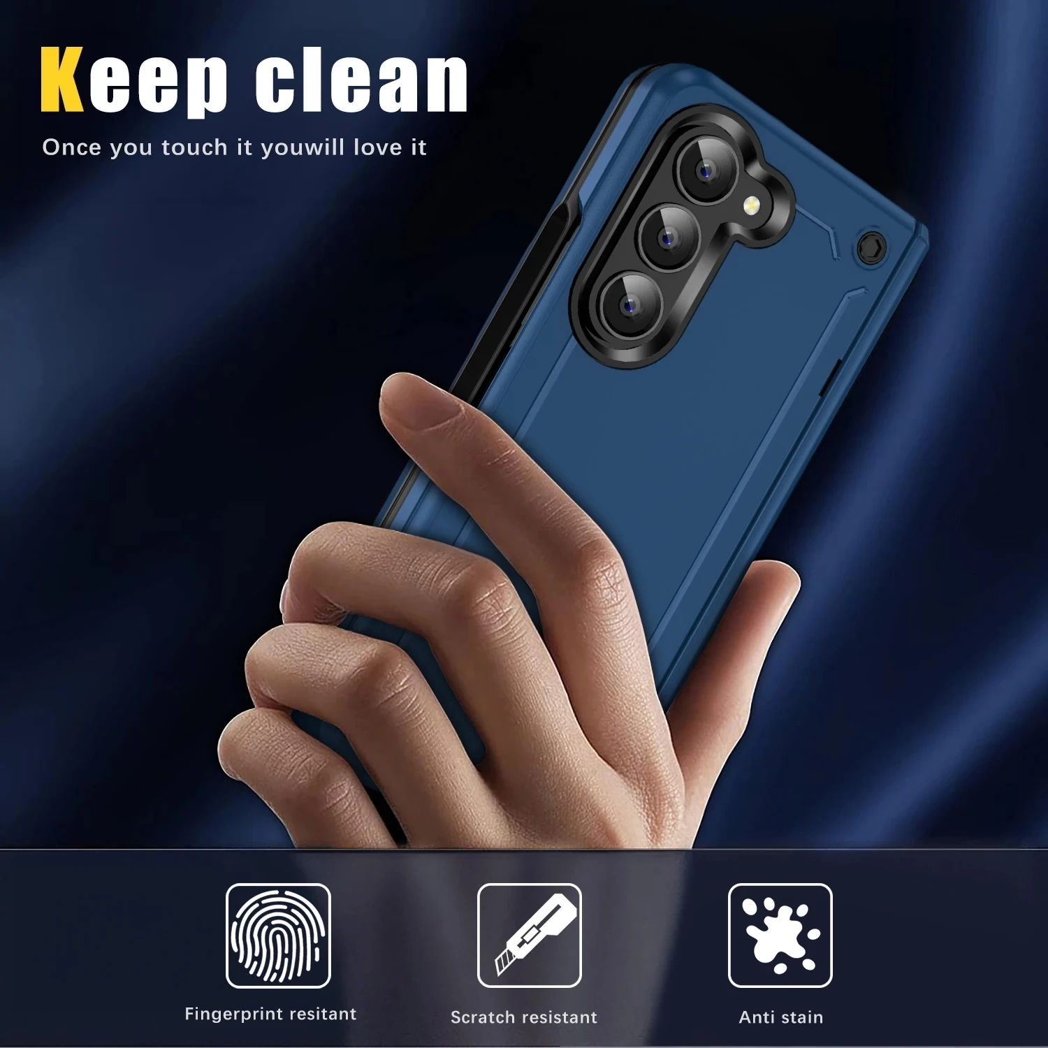 Durable Anti-Fall Phone Armor Case with Hinge Protection