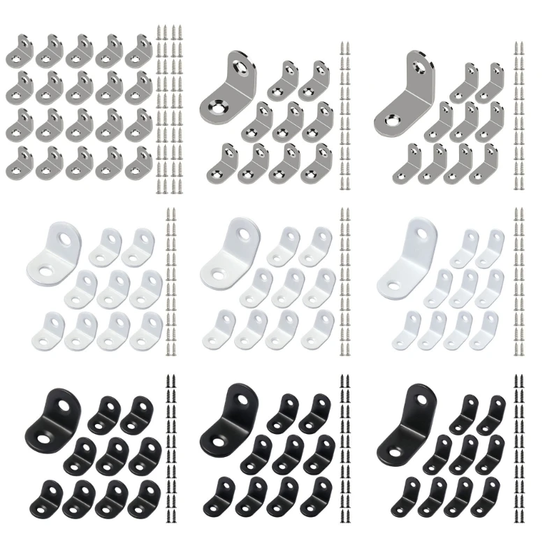 Description Picture 2 of item20pcs 90 Degree Right Angles Supports Metal Corner Connectors set for Wood Shelf