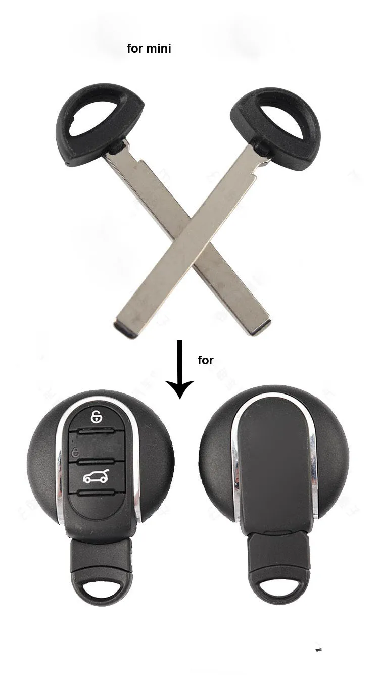 Insert Emergency Smart Key Blade For BMW 1 3 5 7 Series F FEM CAS4 X5 X6 Mini Smart Remote Key Shell Case Uncut Blade key case car key shell car remote key car key key shell