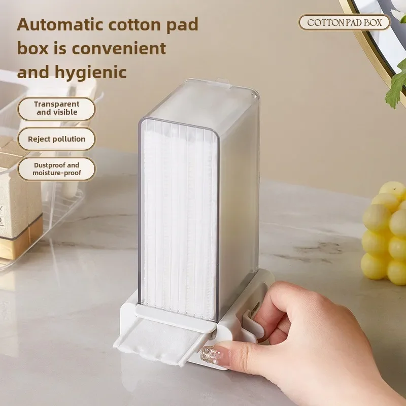 2025 Hot Press Type Cotton Storage Box, Lightweight Luxury Cosmetics Storage Box, PET Transparent Covered Dust-proof Storage Box 3