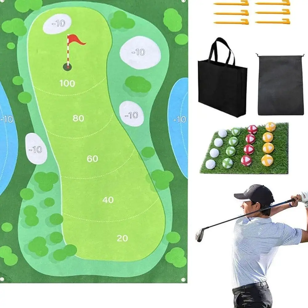 

Storage Bag Golf Game Set Creative Detection Batting 16 Balls Golf Hitting Mats Golf Training Aid Equipment Outdoor Sports
