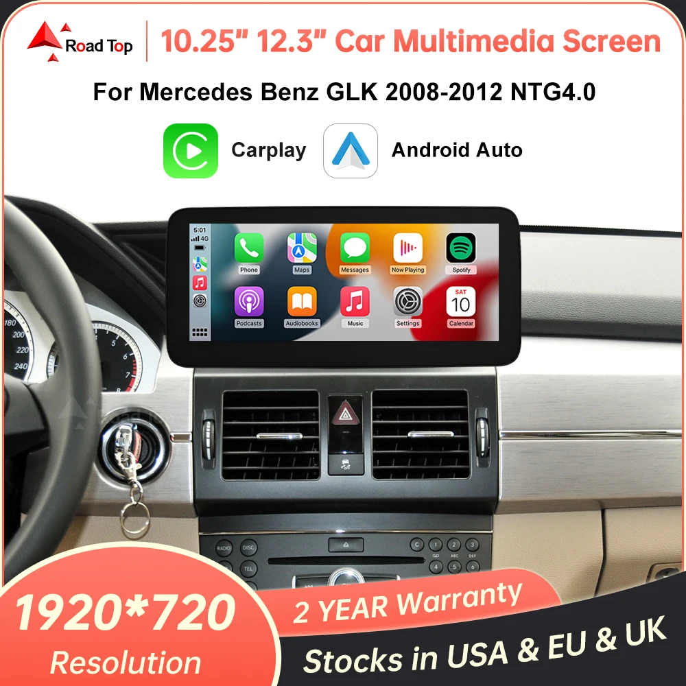 

12.3' 1920*720 Wireless Apple CarPlay Android Auto Linux Multimedia Touch Screen for Mercedes-Benz GLK 2008-2012 NTG4.0 Radio