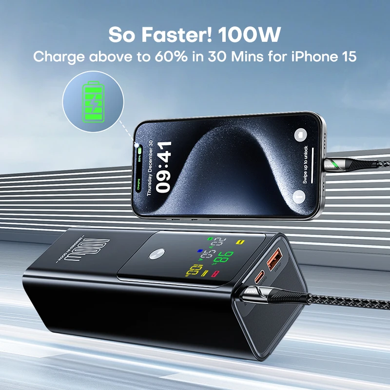 VEGER Power Bank Ricarica Rapida 10000mAh, Caricatore Portatile 22.5W Ingresso e Uscita USB C Powerbank con Display a LED, PD3.0 QC4.0 Batteria Compatibile iPhone16/15/14/13/12, Huawei, Android Altro