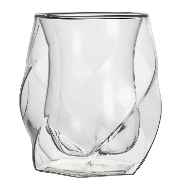 Double walled lead-free 200ML whiskey glass cup old fashioned Cocktail Glass Rocks Cups for Water Juice