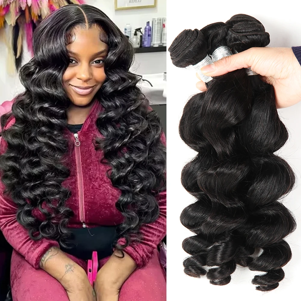 Brazilian Human Hair Loose Wave 28 30Inch Bundles 1/3 Pcs Weave Remy Extensions For Woman human hair extensions human hair bundles human hair weave
