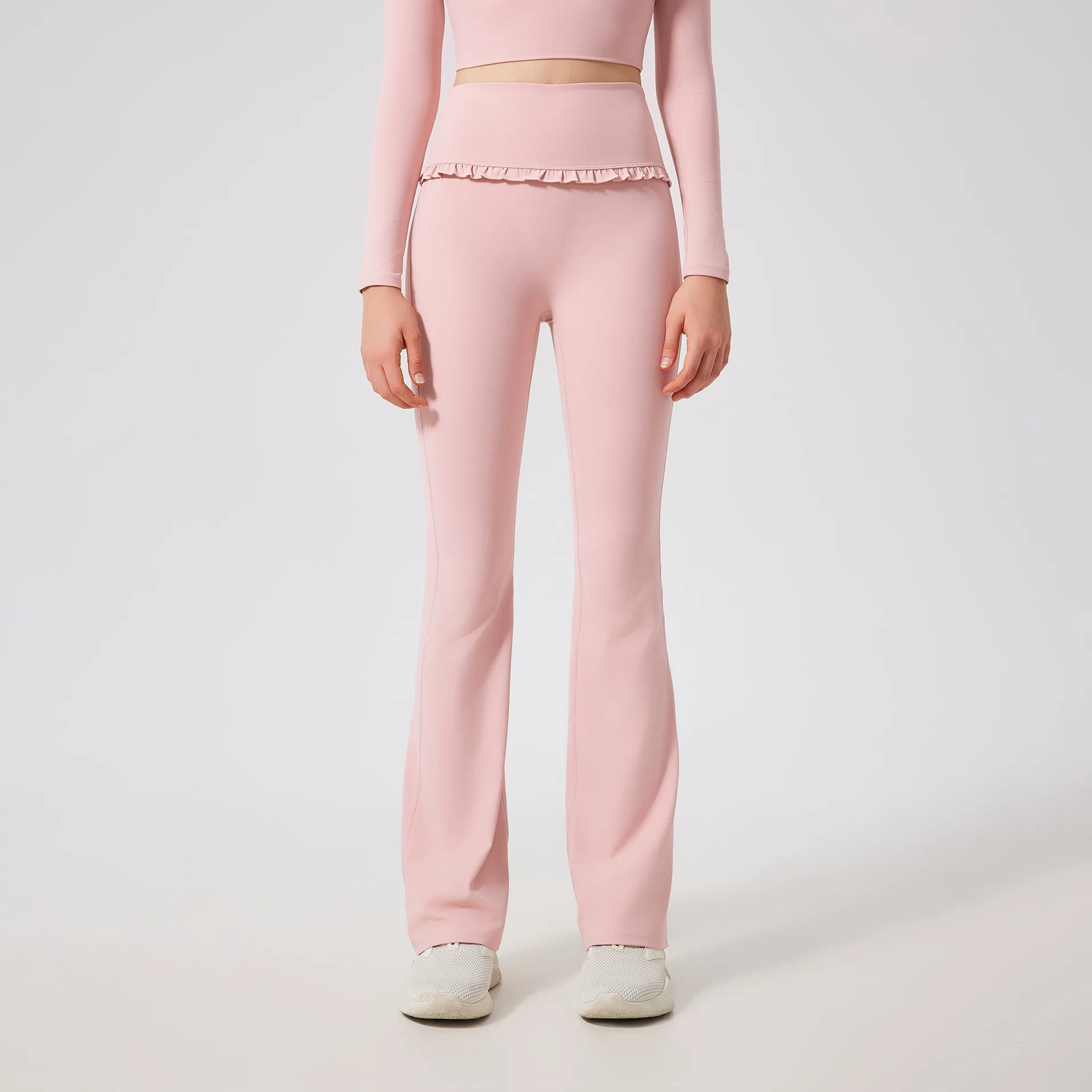 Women Flare Pant Yoga Falbala Sport Bell-bottoms Leggings Hip Lifting Running Flared Trouser Girls Elastic Gym Fitness Slim Pant