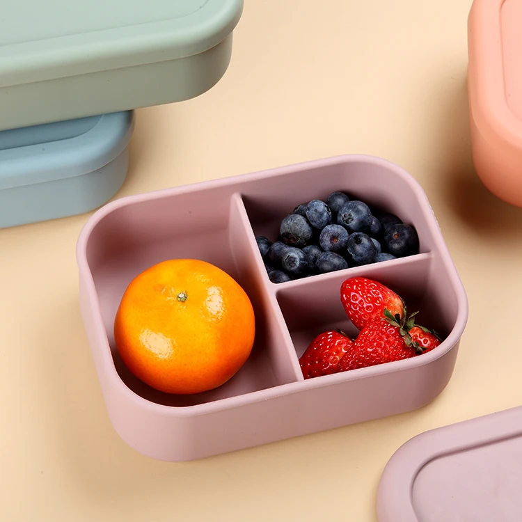 Portable Lunch Box Bowl Silicone Food Container Tableware Salad Bowl Silicone Lunch Box With Lid
