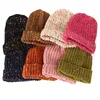 Trendy Mixed Color Slouchy Beanie Classic Coldproof Warm Skull Cap Thick Knit Hats Beanies For Women Autumn & Winter 2