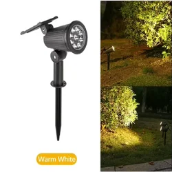 Solar Powered Waterproof LED Garden Spotlights for Outdoor Landscape Lighting (Warm light)