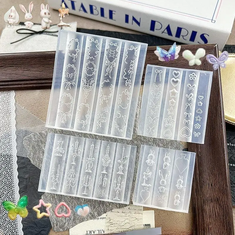 Z. Bowknot 나비 꽃 3D 실리콘 네일 몰드 중국 스타일 릴리프 매니큐어 템플릿 디자인 도구 DIY 네일 아트 장식