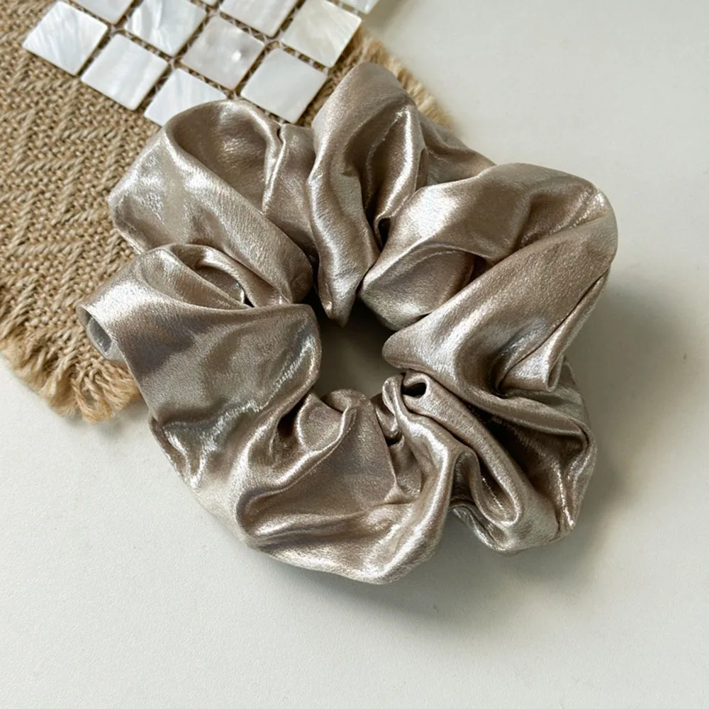 

Satin Fabric Large Intestine Hair Ring Shiny Glossy Satin Hair Rope Soft Stretch Elastic Hair Ties Solid Color Hair Accessories