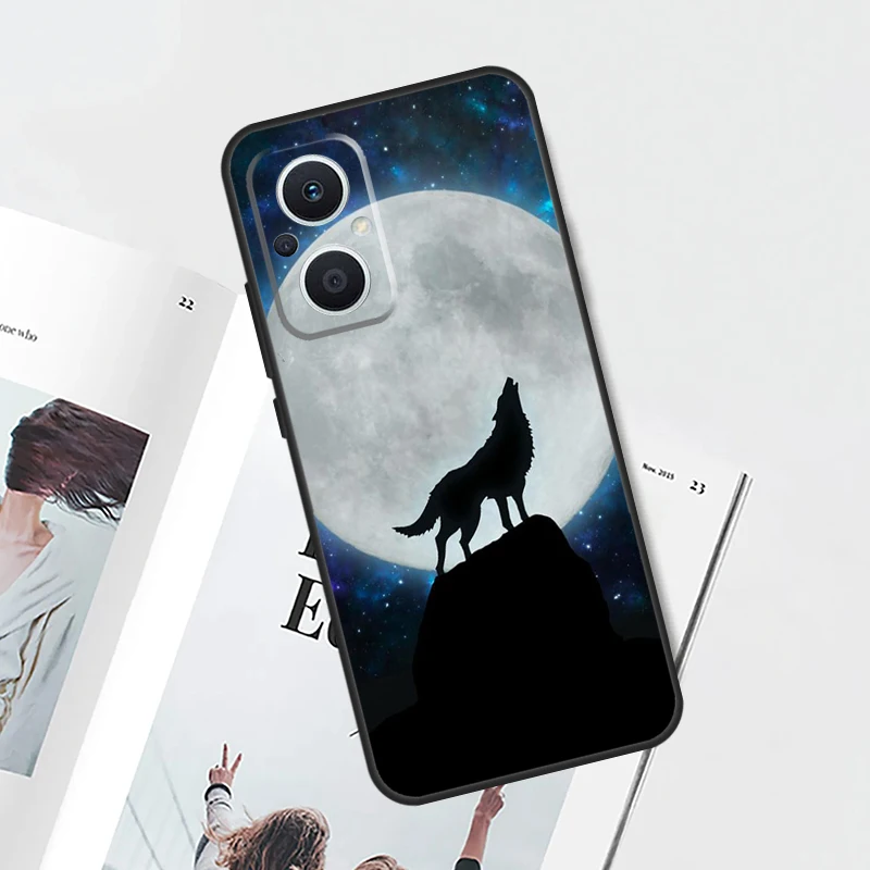 Moon Roaring Wolf Design Phone Case Cover