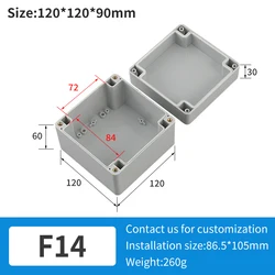 Durable Waterproof Outdoor Electrical Junction Box - Premium Plastic ABS Enclosure, IP65 Rated (F14 120x120x90mm)