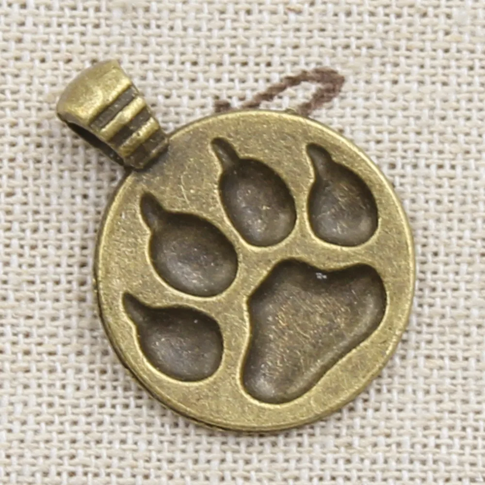 6 stücke Charms Hund Pfote 28x21mm Antike, Der Anhänger fit,Vintage Tibetischen Bronze Silber farbe, DIY Handgemachten Schmuck