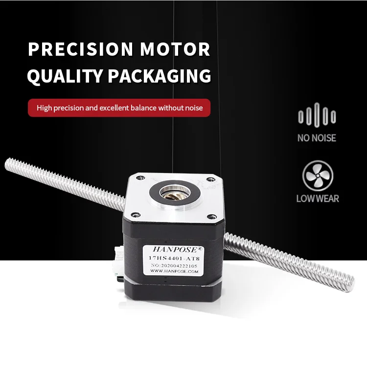 Description Picture 6 of itemNEMA17  42 through-type stepper motor 1.7A 40N.CM 400MM 4lead 40mm 42HA40-T8*8 motor for CNC worm wheel edging machine