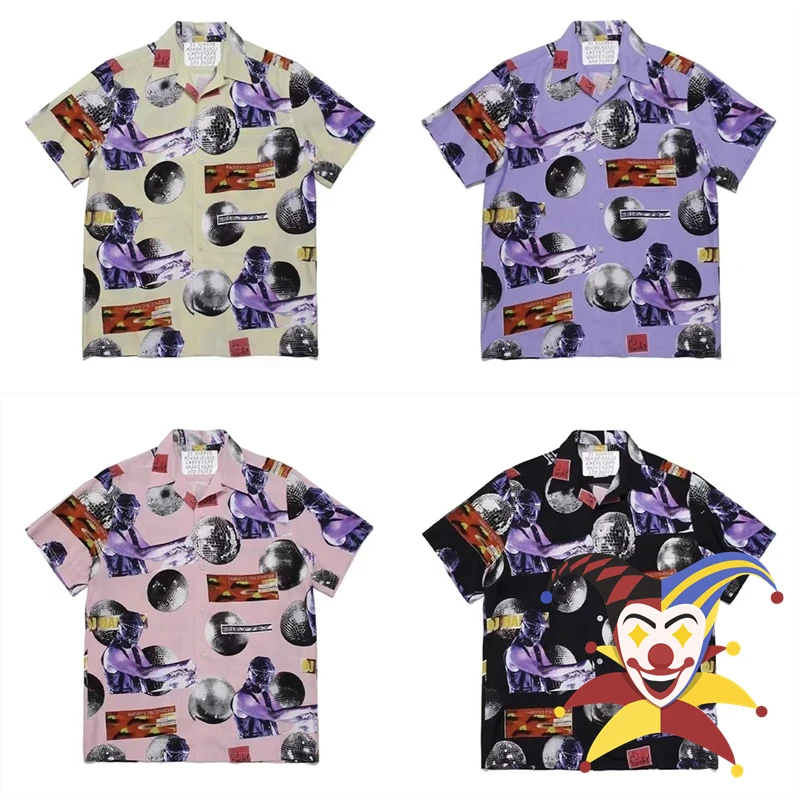 

Purple Pink Black Apricot WACKO MARIA Shirts Men Women High Quality Beach Shirt