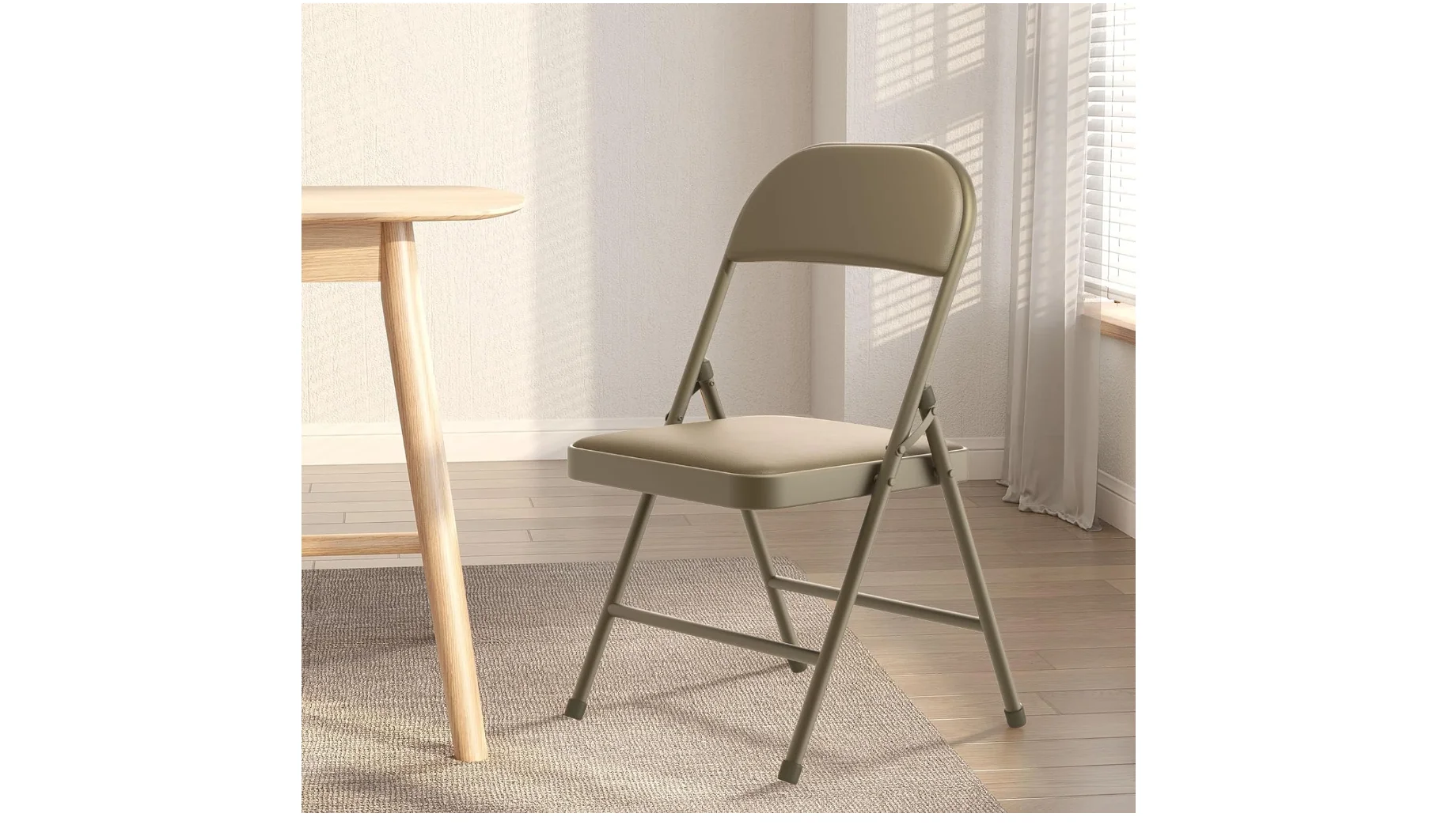 2 Pack Folding Chairs Padded Cushion Back Metal Chairs Home Office Indoor Outdoor Event