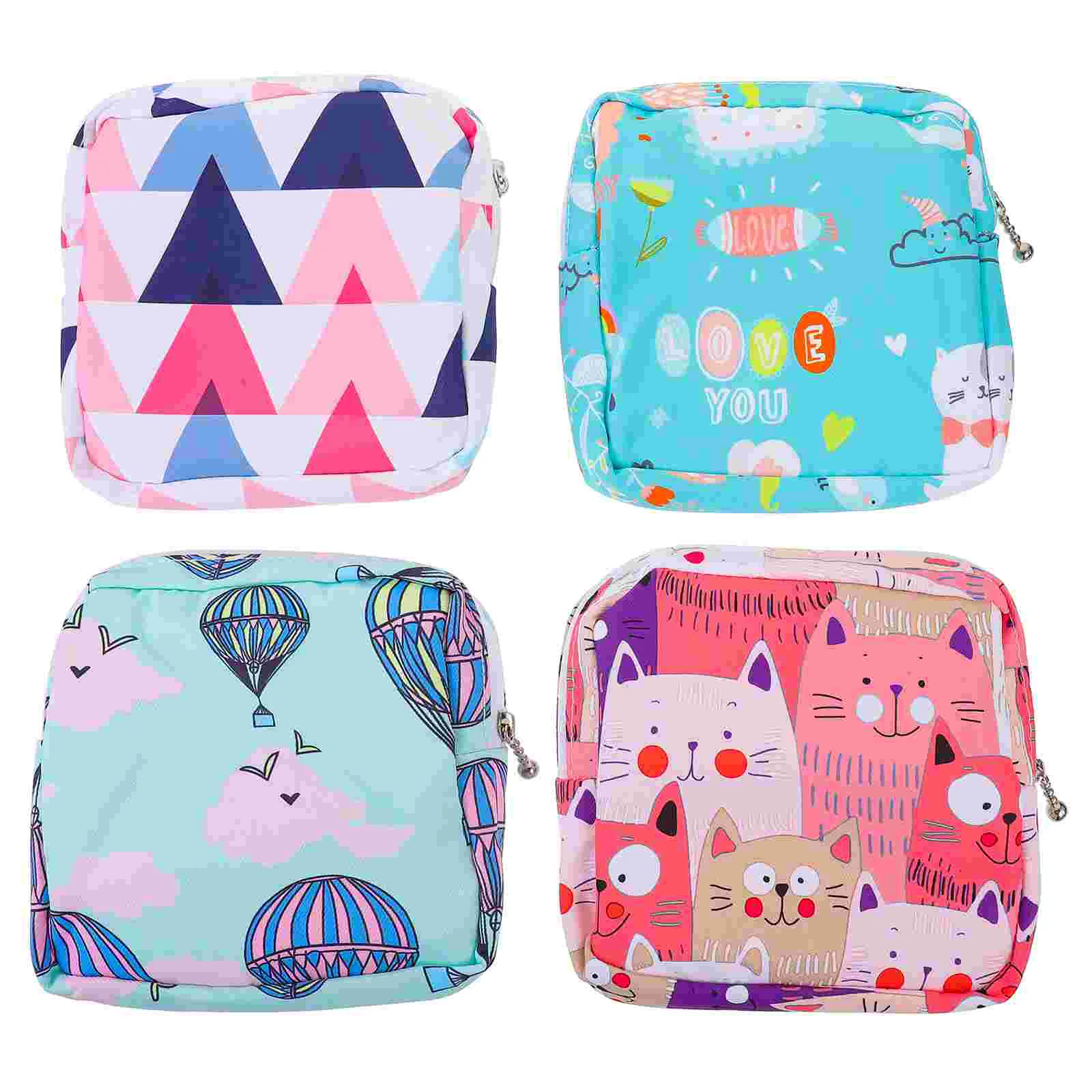 

4 Pcs Sanitary Napkin Storage Bag Tote Organizer Menstrual Pad Period Travel Tampon Pouch Oxford Cloth Bags Girl Decorative