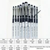 10pcs Professional Filbert Paint Brush Set with Wooden Handles - Durable Nylon Bristles for Acrylic, Watercolor Gouache Painting 2