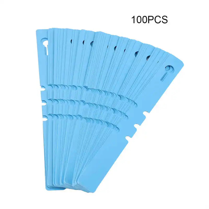 100pcs Plastic Nursery Garden Decor Stake Tags Plant Labels Lawn Ornament 21*2cm loop label 