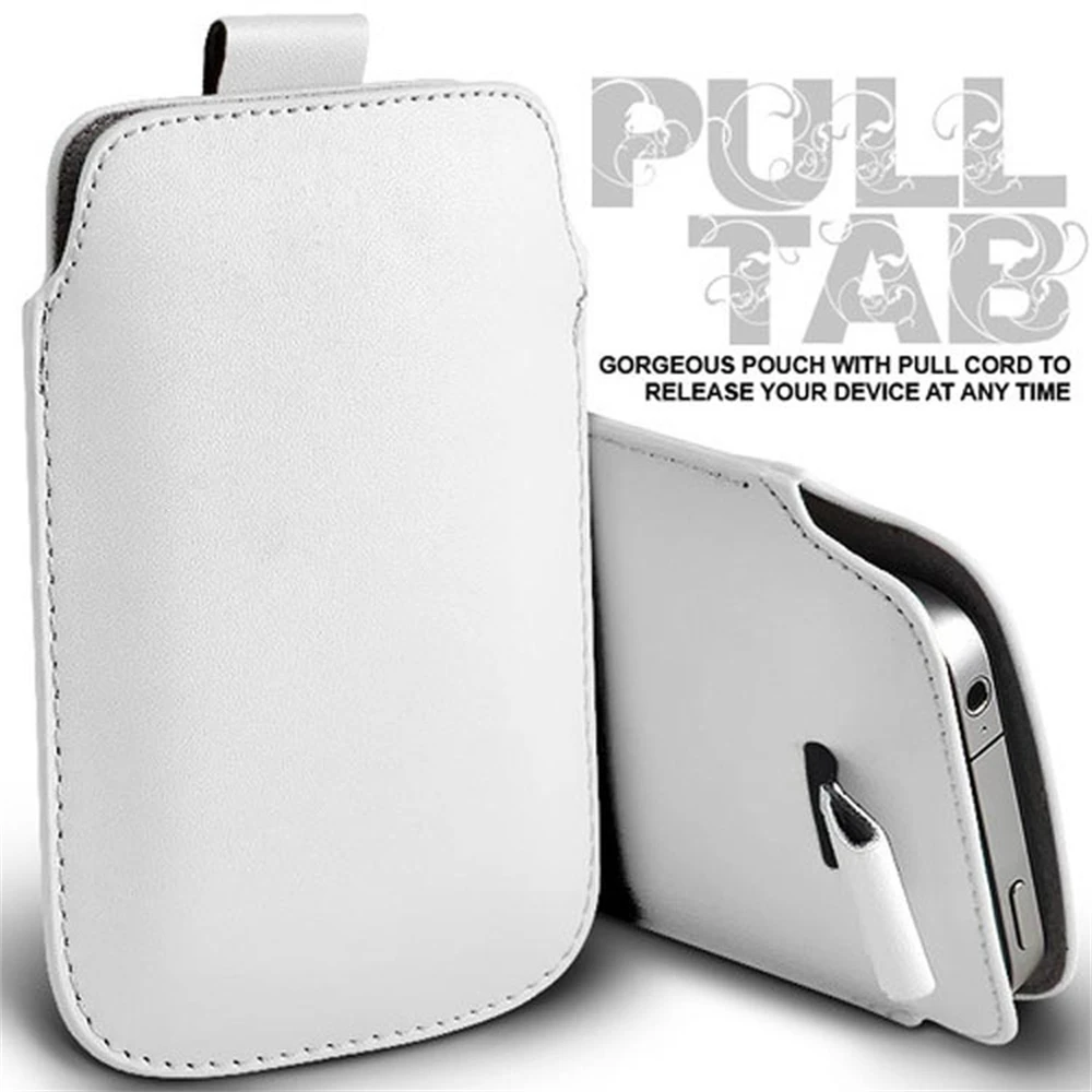 Premium Universal Leather Case Pouch with Pull & Push Tab